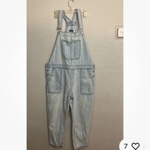 1-9 Vintage Gap Overalls Blue Denim XL Bib Light Wash Workwear Carpenter Farmer